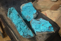 Natural Silica Chrysocolla Specimens x 3 From Kulukuluku, Congo