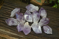 Natural Single Jacaranda Amethyst Crystals x 12 From Mumbwe, Zambia