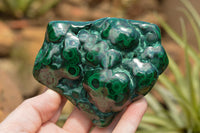 Polished Malachite Free Forms With Stunning Flower & Banding Patterns x 4 From Congo - TopRock