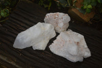 Natural White Candle Quartz Crystals  x 3 From Madagascar