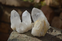 Natural Clear Quartz Clusters & Crystals  x 12 From Madagascar