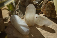 Polished Double Terminated Smokey Quartz Crystals  x 3 From Madagascar