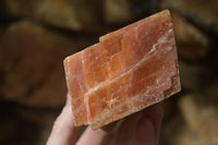 Natural New Sunset Orange Calcite Specimens  x 3 From Spitzkop, Namibia