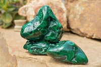 Polished Malachite Free Forms With Stunning Flower & Banding Patterns x 4 From Congo - TopRock