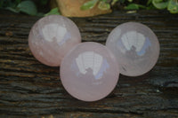 Polished Rare Star Rose Quartz Spheres x 3 From Ambatondrazaka, Madagascar - Toprock Gemstones and Minerals 