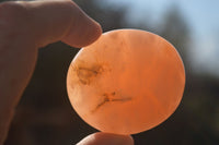 Polished Orange Twist Calcite Galets / Palm Stones x 20 From Maevantanana, Madagascar