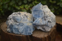 Natural New Sky Blue Calcite Specimens  x 12 From Spitzkop, Namibia