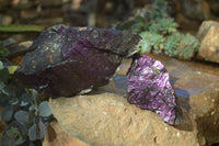 Natural Large Metallic Purpurite Cobbed Specimens x 2 From Erongo, Namibia