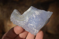 Natural Etched Blue Chalcedony Specimens  x 12 From Nsanje, Malawi