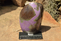 Polished Purple Stichtite & Green Serpentine Standing Free Forms  x 2 From Barberton, South Africa - TopRock