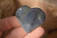 Polished  Blue Lazulite Gemstone Hearts  x 20 From Madagascar