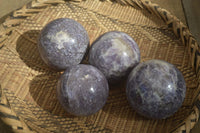 Polished Purple Lepidolite & Rubellite Spheres  x 8 From Madagascar