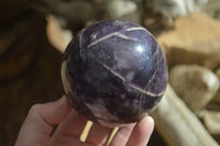 Polished Purple Lepidolite Spheres  x 2 From Madagascar