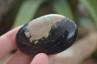 Polished Schorl Black Tourmaline Palm Stones  x 6 From Madagascar - Toprock Gemstones and Minerals 