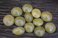 Polished Green Opal Palm Stones  x 12 From Antsirabe, Madagascar - Toprock Gemstones and Minerals 