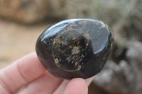 Polished Schorl Black Tourmaline Palm Stones  x 6 From Madagascar - Toprock Gemstones and Minerals 