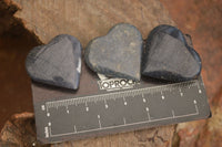 Polished  Blue Lazulite Gemstone Hearts  x 20 From Madagascar