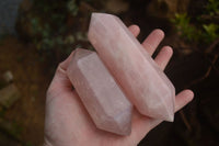 Polished Double Terminated Pink Rose Quartz Points  x 4 From Ambatondrazaka, Madagascar - TopRock