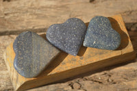 Polished  Blue Lazulite Gemstone Hearts  x 20 From Madagascar