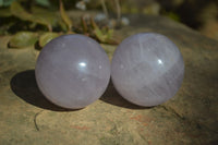 Polished Blue Rose Quartz Spheres x 6 From Ambatondrazaka, Madagascar