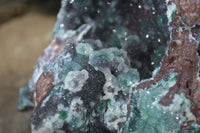 Natural Drusy Coated Ball Malachite On Dolomite Specimen x 1 From Likasi, Congo