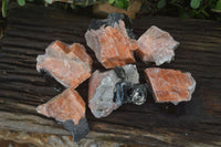 Natural New Sunset Orange Calcite Specimens  x 6 From Spitzkop, Namibia