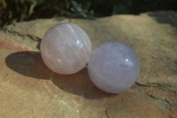 Polished Blue Rose Quartz Spheres x 6 From Ambatondrazaka, Madagascar