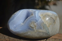 Polished Blue Lace Agate Standing Free Form  x 1 From Nsanje, Malawi - Toprock Gemstones and Minerals 