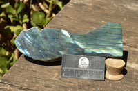 Polished Labradorite Standing Free Forms With Blue & Gold Flash  x 2 From Tulear, Madagascar - TopRock