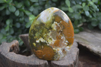 Polished Green Opal Standing Free Forms  x 3 From Madagascar - Toprock Gemstones and Minerals 