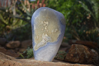 Polished XXL Blue Lace Agate Display Piece  x 1 From Nsanje, Malawi