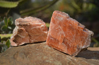 Natural New Sunset Orange Calcite Specimens  x 6 From Spitzkop, Namibia