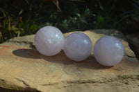 Polished Blue Rose Quartz Spheres x 6 From Ambatondrazaka, Madagascar