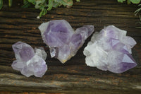 Natural Jacaranda Amethyst Clusters  x 3 From Mumbwa, Zambia - Toprock Gemstones and Minerals 