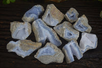 Natural Blue Lace Agate Geode Specimens  x 12 From Nsanje, Malawi - Toprock Gemstones and Minerals 