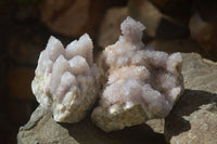 Natural Long Fingered Spirit Quartz Clusters x 2 From Boekenhouthoek, South Africa