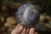 Polished Purple Lepidolite & Rubellite Spheres  x 8 From Madagascar