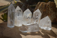 Polished Clear Quartz Crystal Points  x 6 From Madagascar