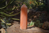 Polished Orange Twist Calcite Tower x 1 From Maevantanana, Madagascar