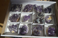 Natural Dark Amethyst Crystal Clusters  x 12 From Zambia