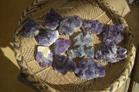 Natural Dark Amethyst Crystal Clusters  x 12 From Zambia