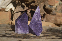 Polished  Stunning Lepidolite Standing Free Forms  x 2 From Zimbabwe