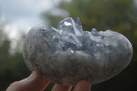 Natural Crystal Centred Blue Celestite Eggs  x 3 From Sakoany, Madagascar - Toprock Gemstones and Minerals 