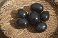 Polished Black Basalt Gemstone Eggs x 6 From Antsirabe, Madagascar