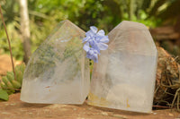 Polished Clear Quartz Crystal Points x 2 From Madagascar - TopRock