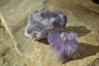 Natural Dark Amethyst Crystal Clusters  x 12 From Zambia