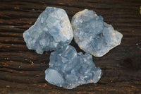 Natural Blue Celestite Crystal Specimens  x 3 From Sakoany, Madagascar - Toprock Gemstones and Minerals 