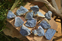 Natural Rough Dumortierite Pieces  x 12 From Mozambique