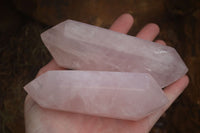 Polished Double Terminated Pink Rose Quartz Points  x 4 From Ambatondrazaka, Madagascar - TopRock