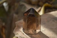 Polished Wispy Phantom Smokey Quartz Points x 6 From Madagascar